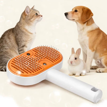 3-in-1 Steam Pet Grooming Brush for Cats & Dogs