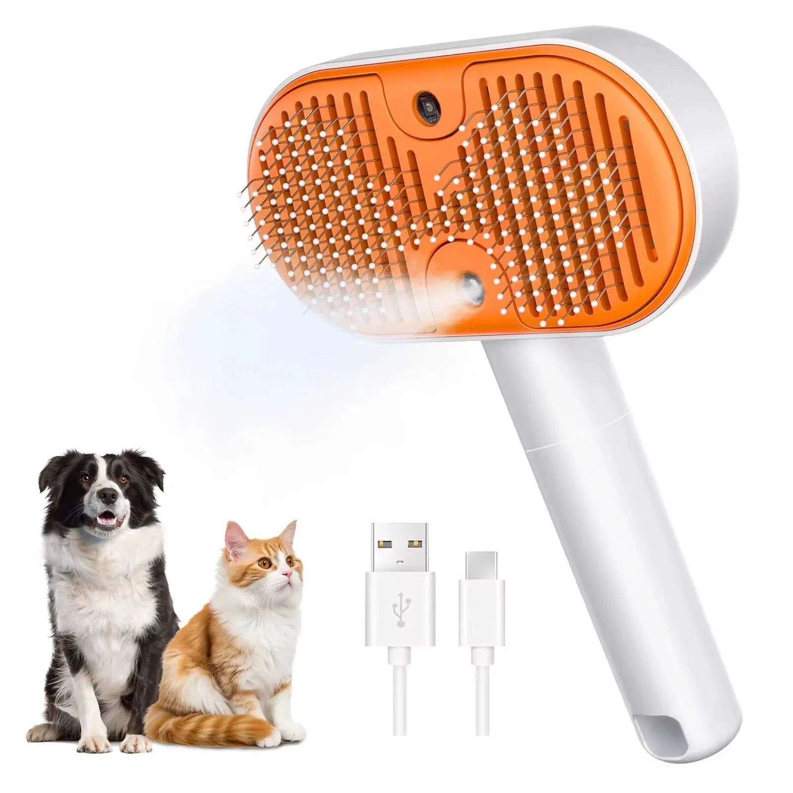 3-in-1 Steam Pet Grooming Brush for Cats & Dogs